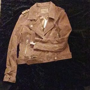 BLANK NYC Tan Suede Moto Jacket Anthropologie